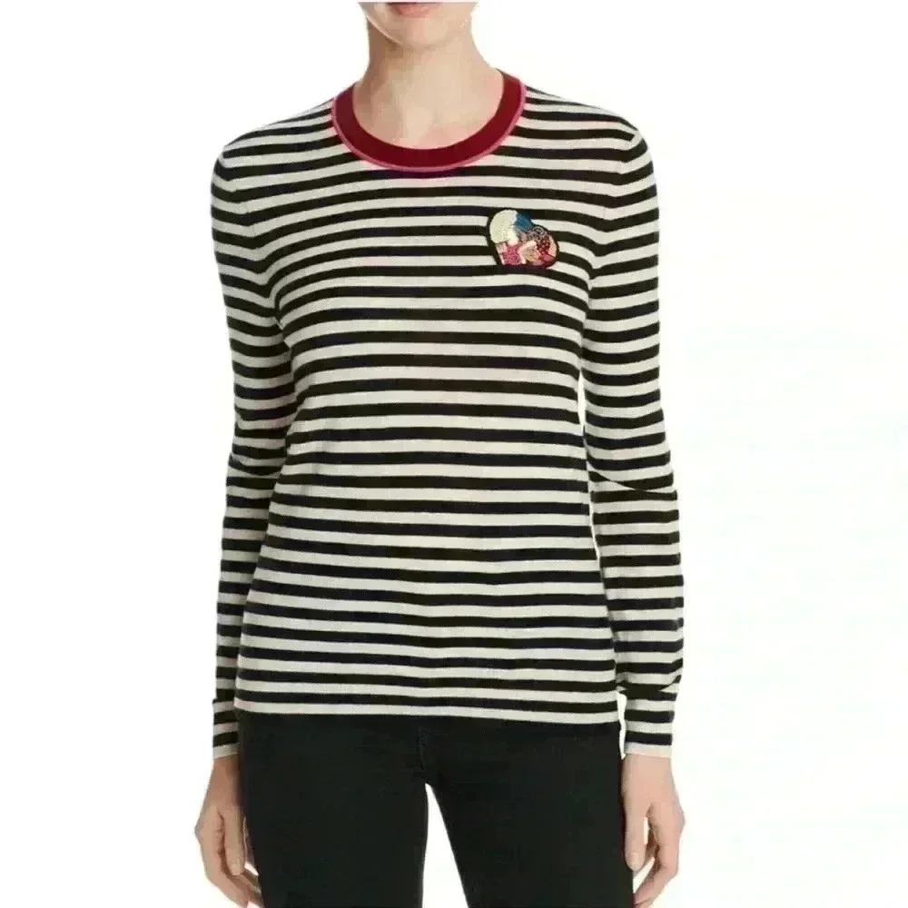 Tory Burch Iberia 💯% Cashmere Embellished Sweater size large